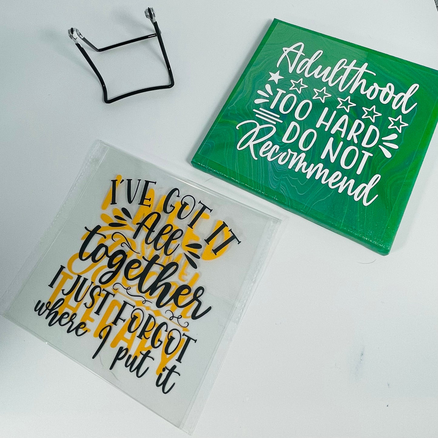 Acrylic Quotes Set 8x8 (choose 3 interchangeable quotes): Bailiwick