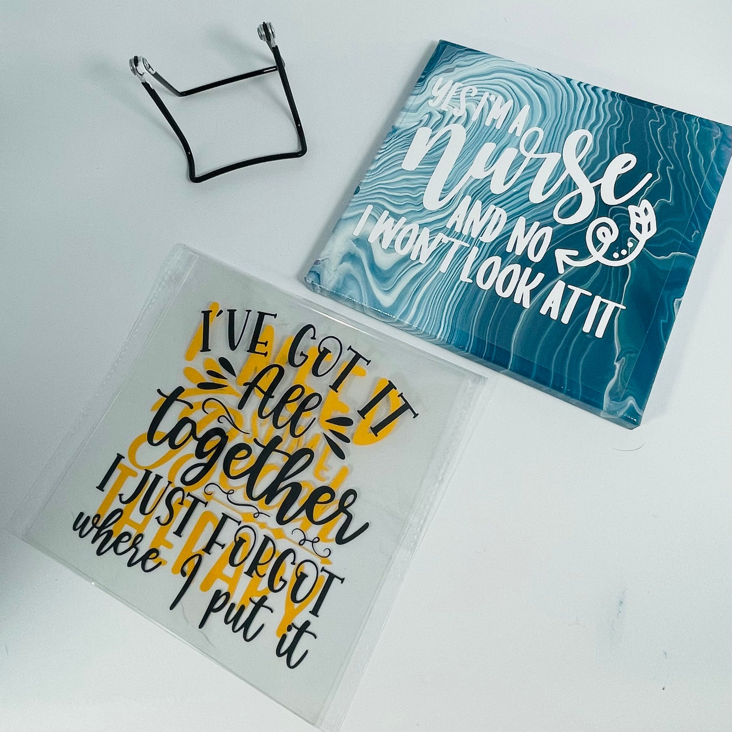Acrylic Quotes Set 8x8 (choose 3 interchangeable quotes): Antimacassar