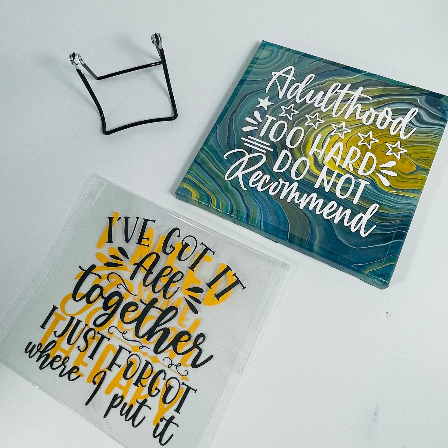 Acrylic Quotes Set 8x8 (choose 3 interchangeable quotes): Argle-bargle